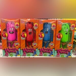 Wedgie Man Stretch Pull Toy - Pink, Red, Blue, Green. Set of 4